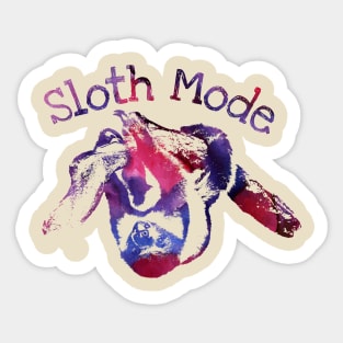 Sloth Mode  Purple Watercolor Sticker